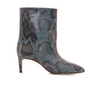PARIS TEXAS Python Seamed Ankle Bootie in Blue Grey
